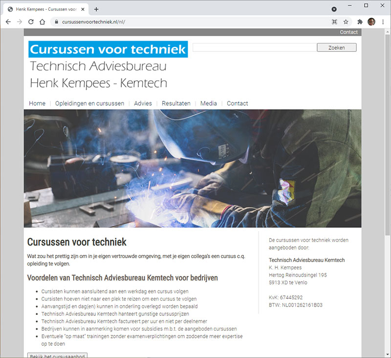 CLIM.nl portfolio: Technisch Adviesbureau Kemtech / Cursussen voor techniek